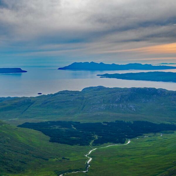 Views of Inner Hebrides with Rum and Eigg