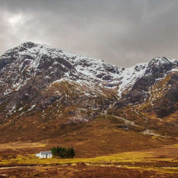 Buachaille Etive Mor iconic white cottage