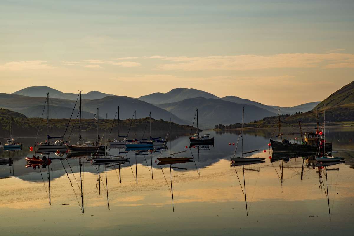 Yachts at Loch Broom