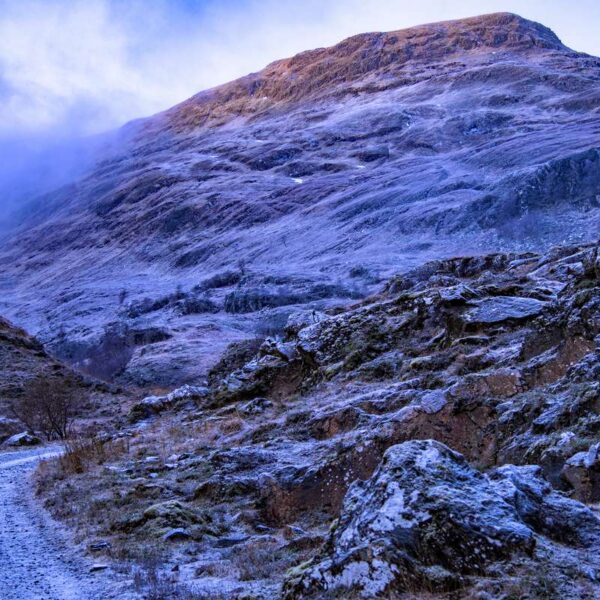 Frosty mountain conditions