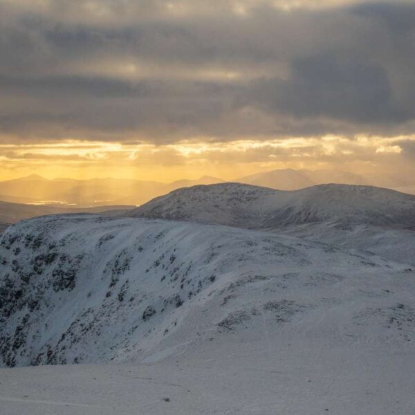 Sun light shining on mountains