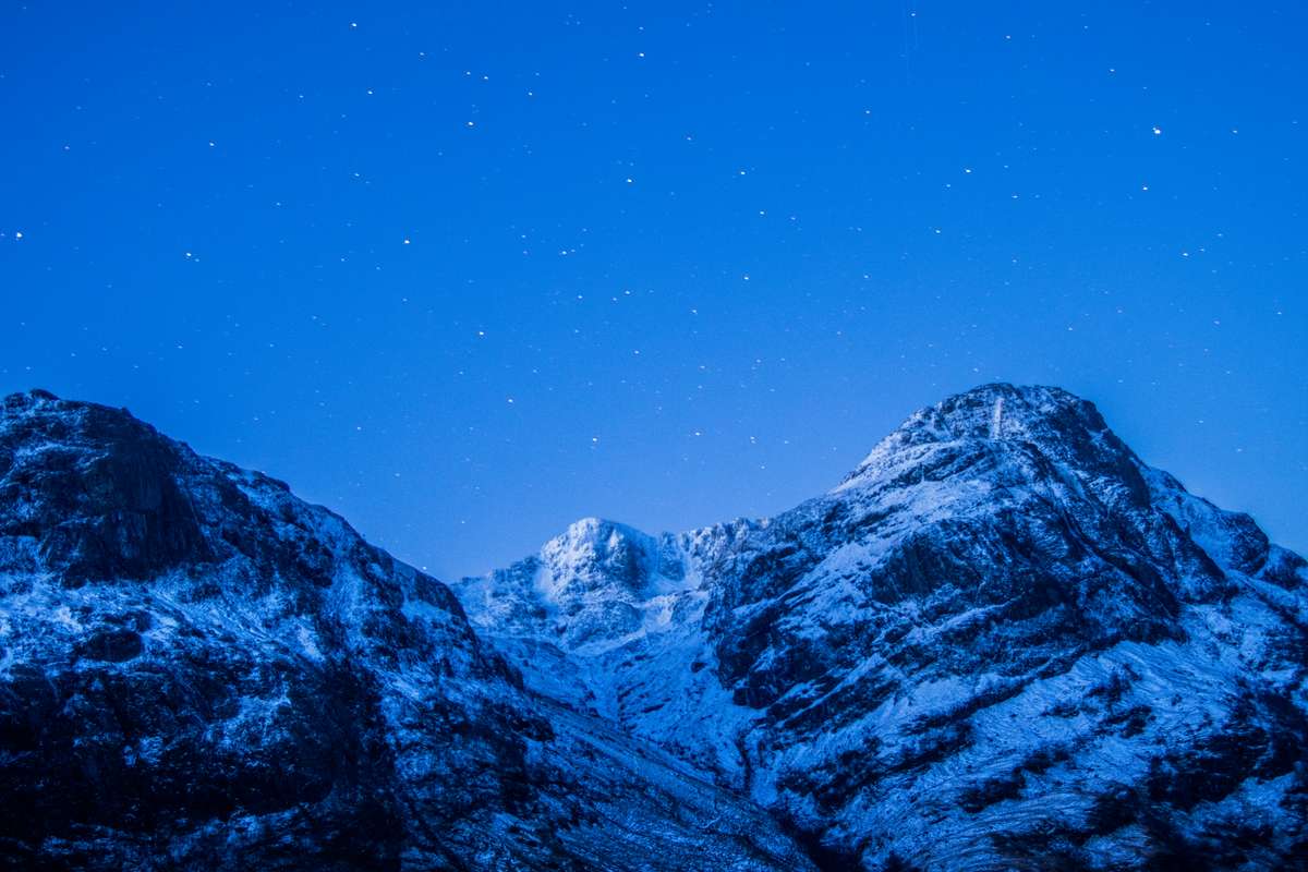 Three Sisters of Glen Coe blue hour