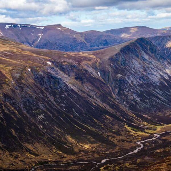 The great trench of Glen Geusachan