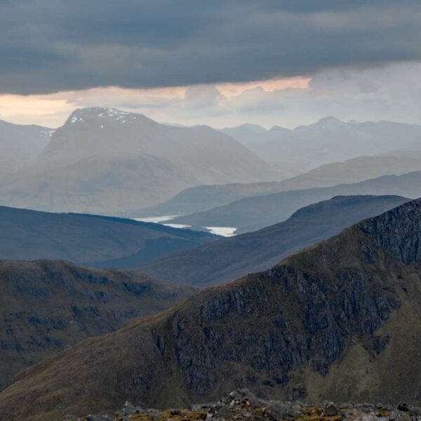 Layer upon layer of mountain ridges