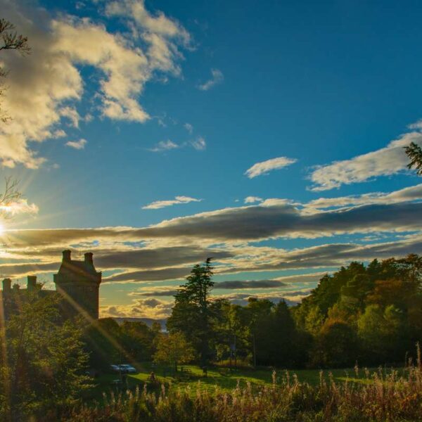 Beautiful sunset at Overtoun House