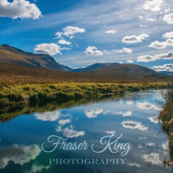 Clouds reflected in a river